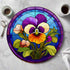 Pansy Circular Glass Suncatcher Worktop Saver